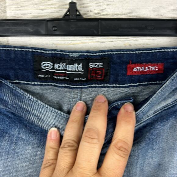 Ecko Unltd Men’s 42 Athletic Fit Light Wash Y2K Skater Grunge Denim Jeans NEW - Picture 5 of 8